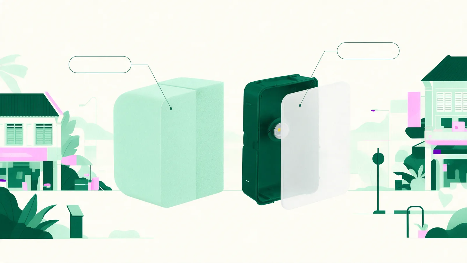 Cross-sections of a solid flat-cut letter and a hollow box-up letter