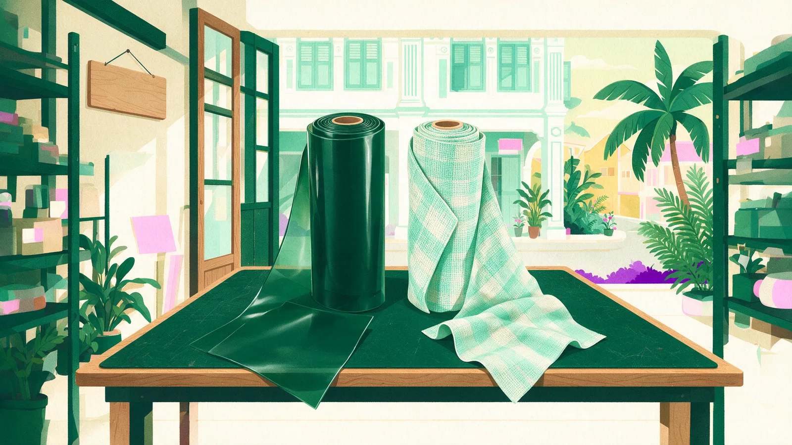 A flex PVC roll compared with a fabric roll