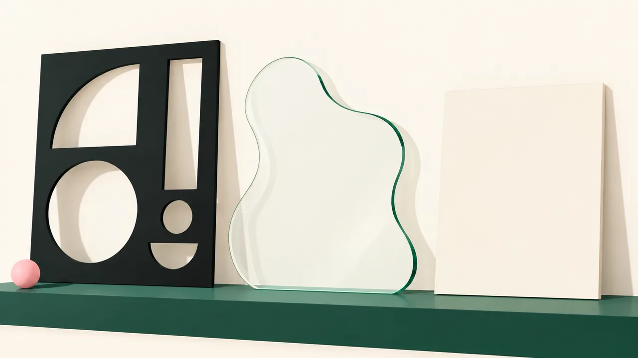 Black, clear shaped and rectangular blank panels showing different backboard appearances.