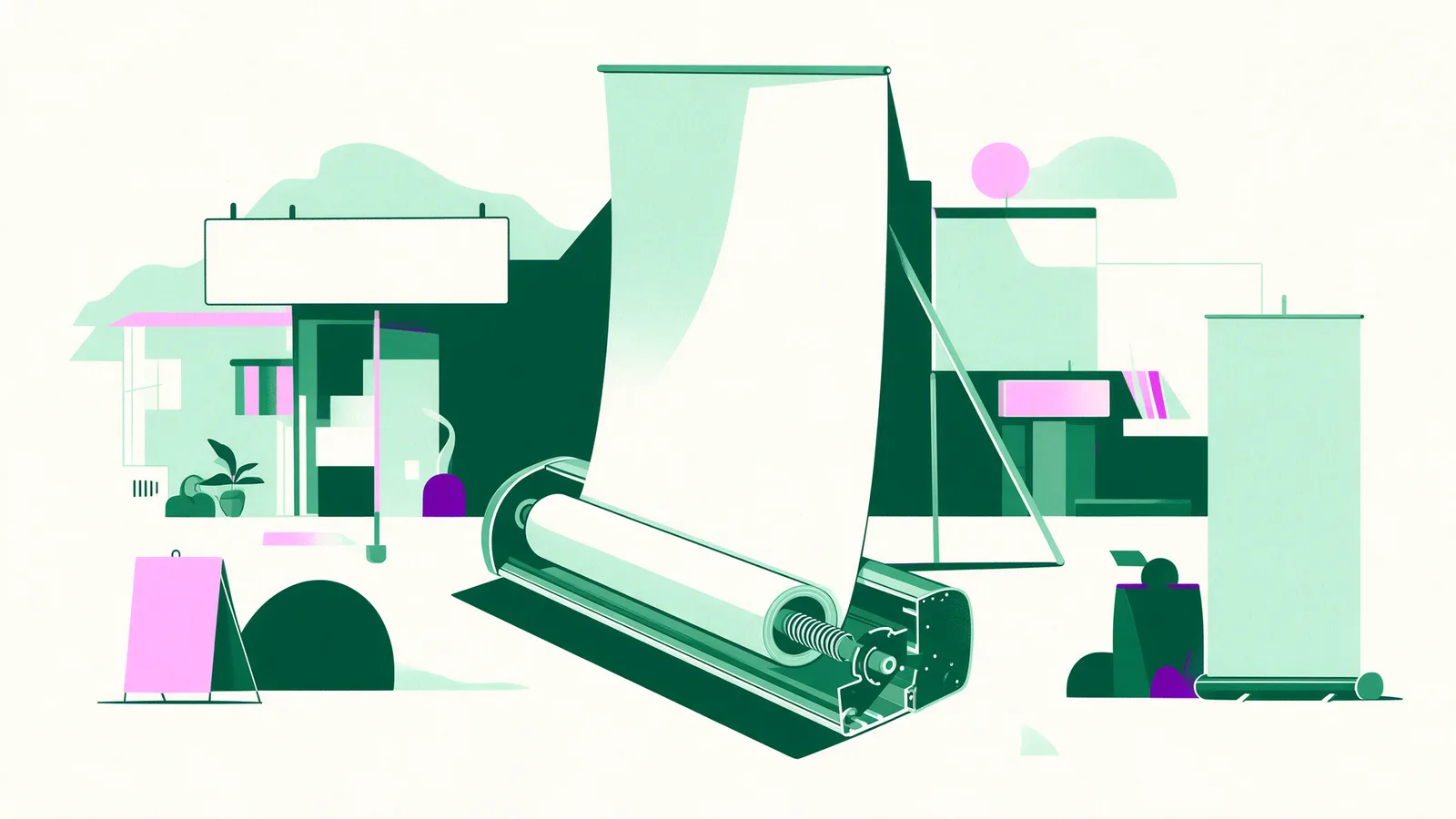 Cutaway of the aluminium base showing the spring-loaded roller inside