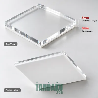 5mm Crystal Car Plate Board (Clear on White, 3M Tape)