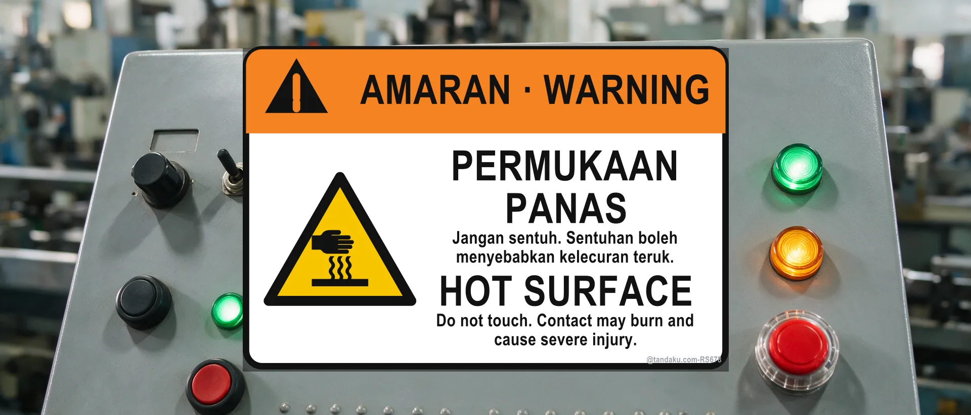 Safety Label Stickers — example installed in Malaysia