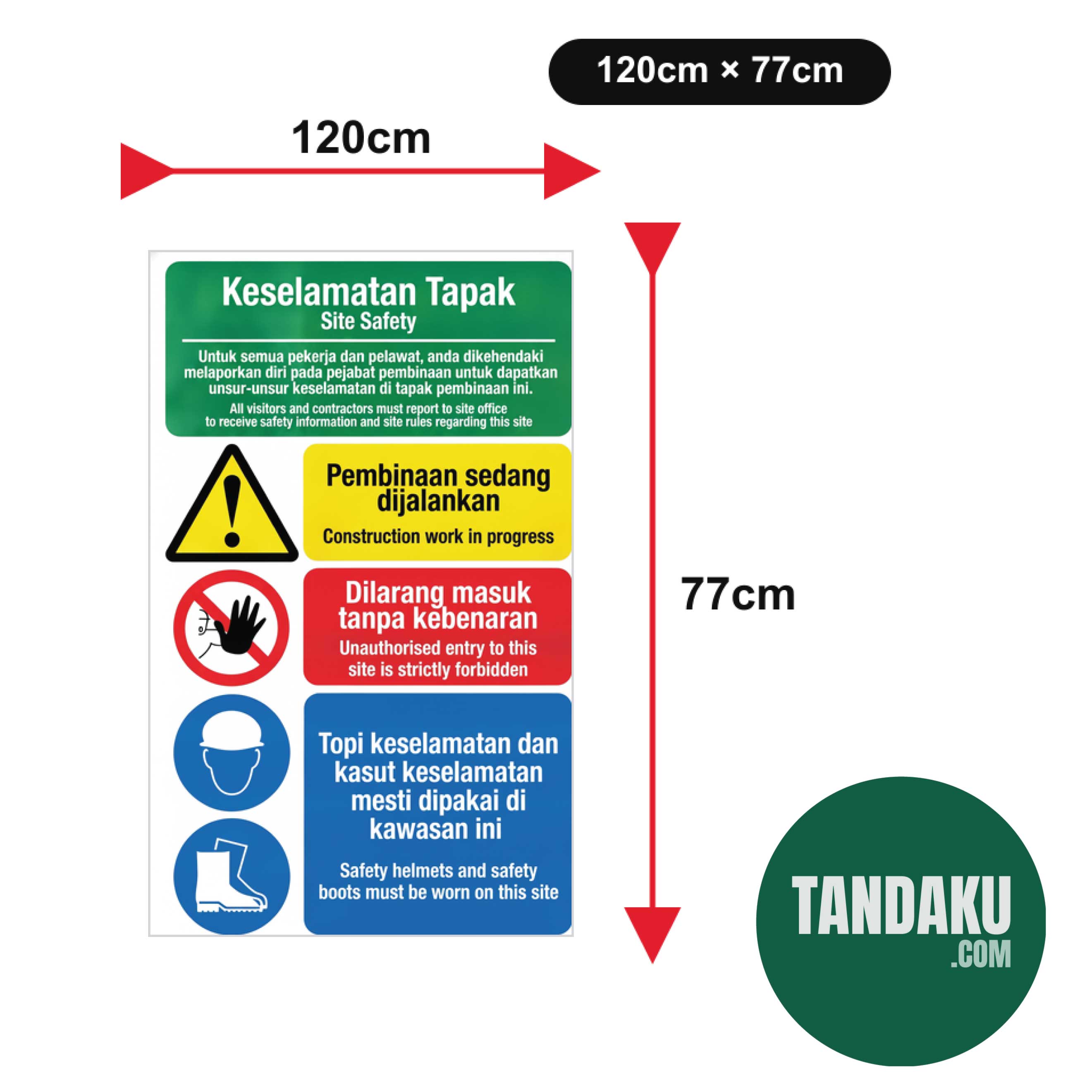 Construction Site Safety Sign (Multi-Hazard) installed