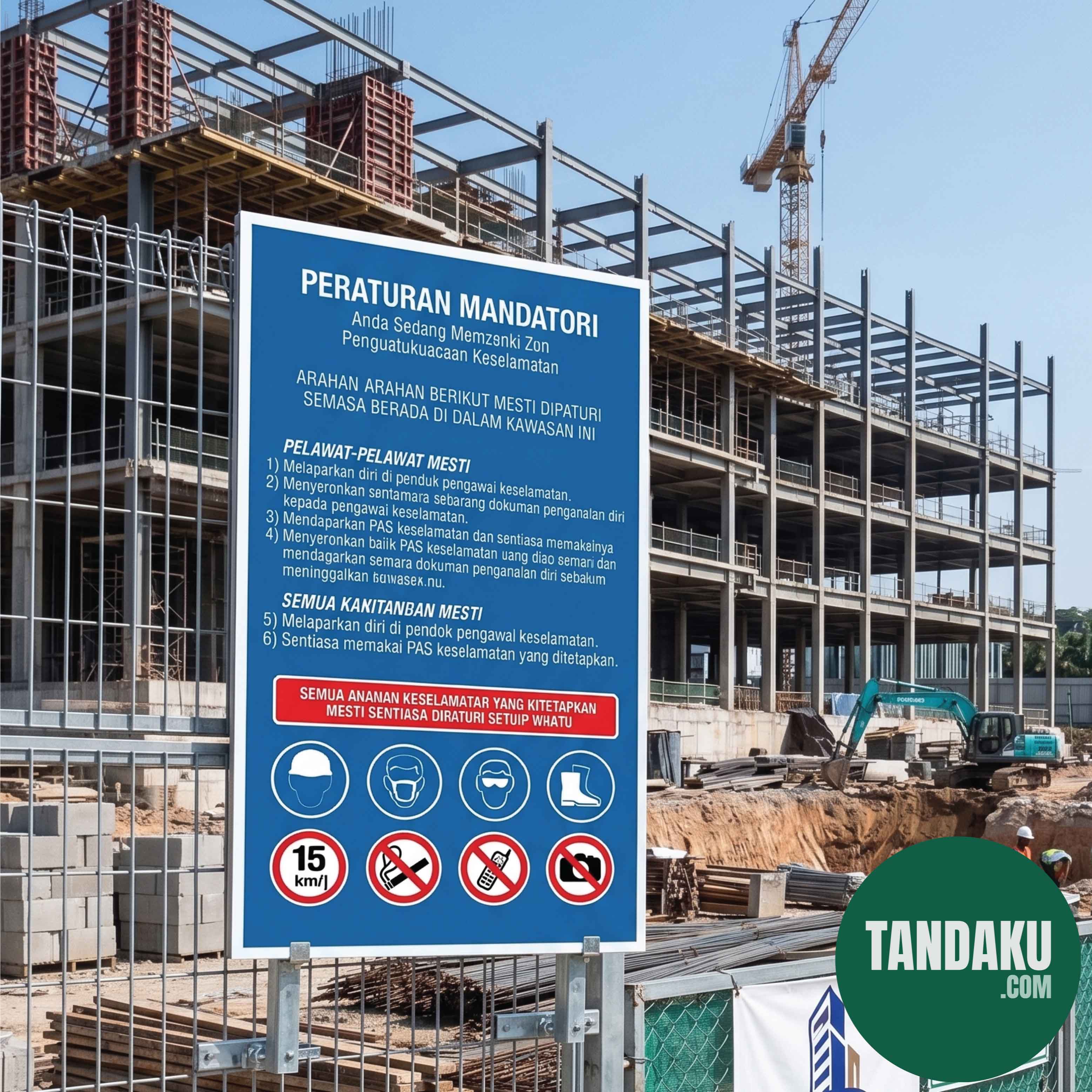 Mandatory Peraturan Site Sign (PPE) installed