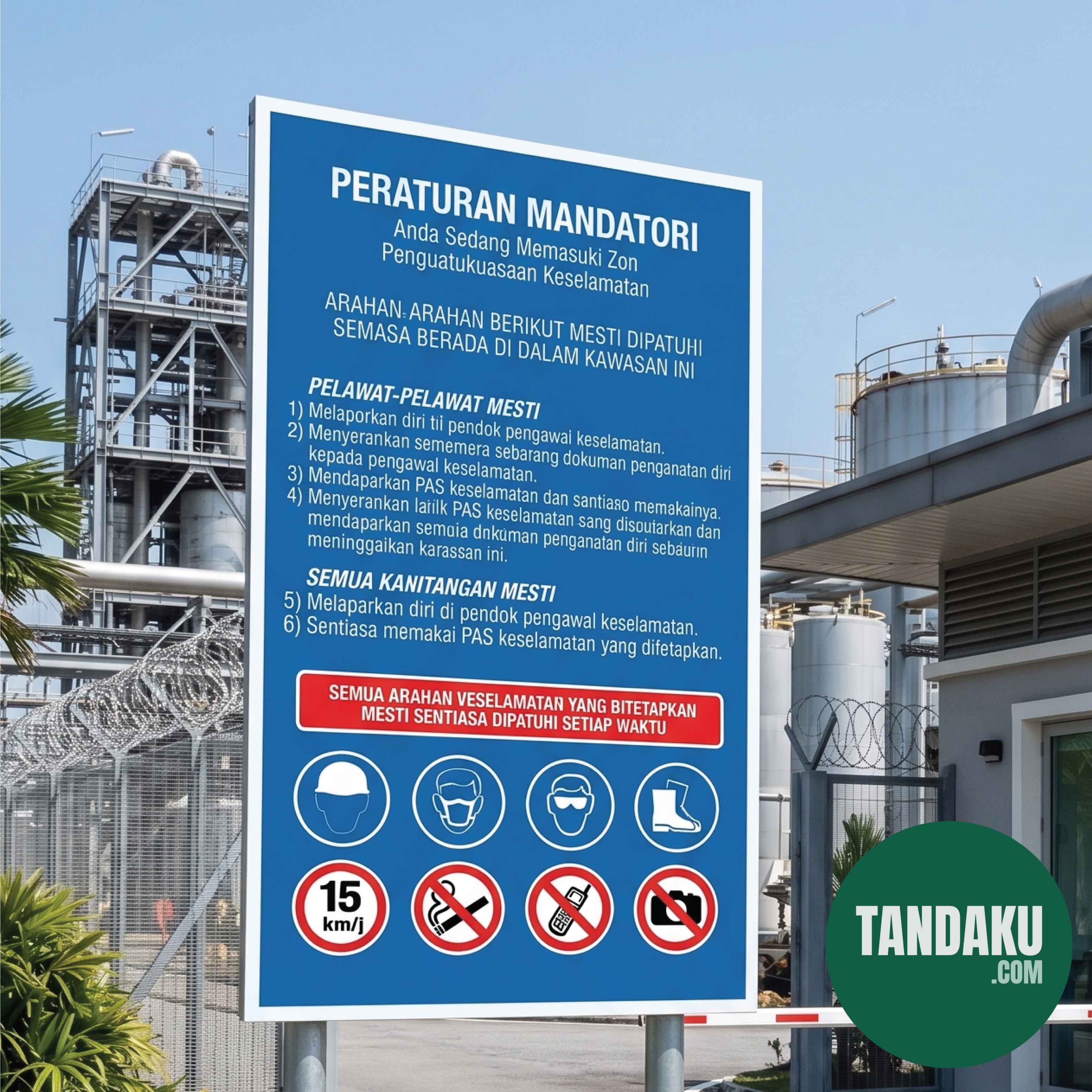 Mandatory Peraturan Site Sign (PPE) installed