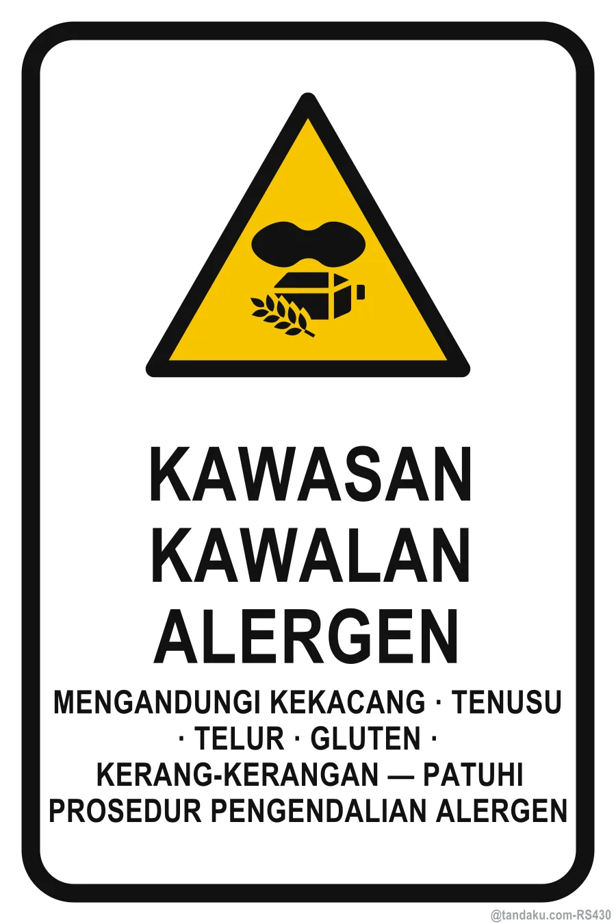 ALLERGEN CONTROL AREA — Bahasa Malaysia