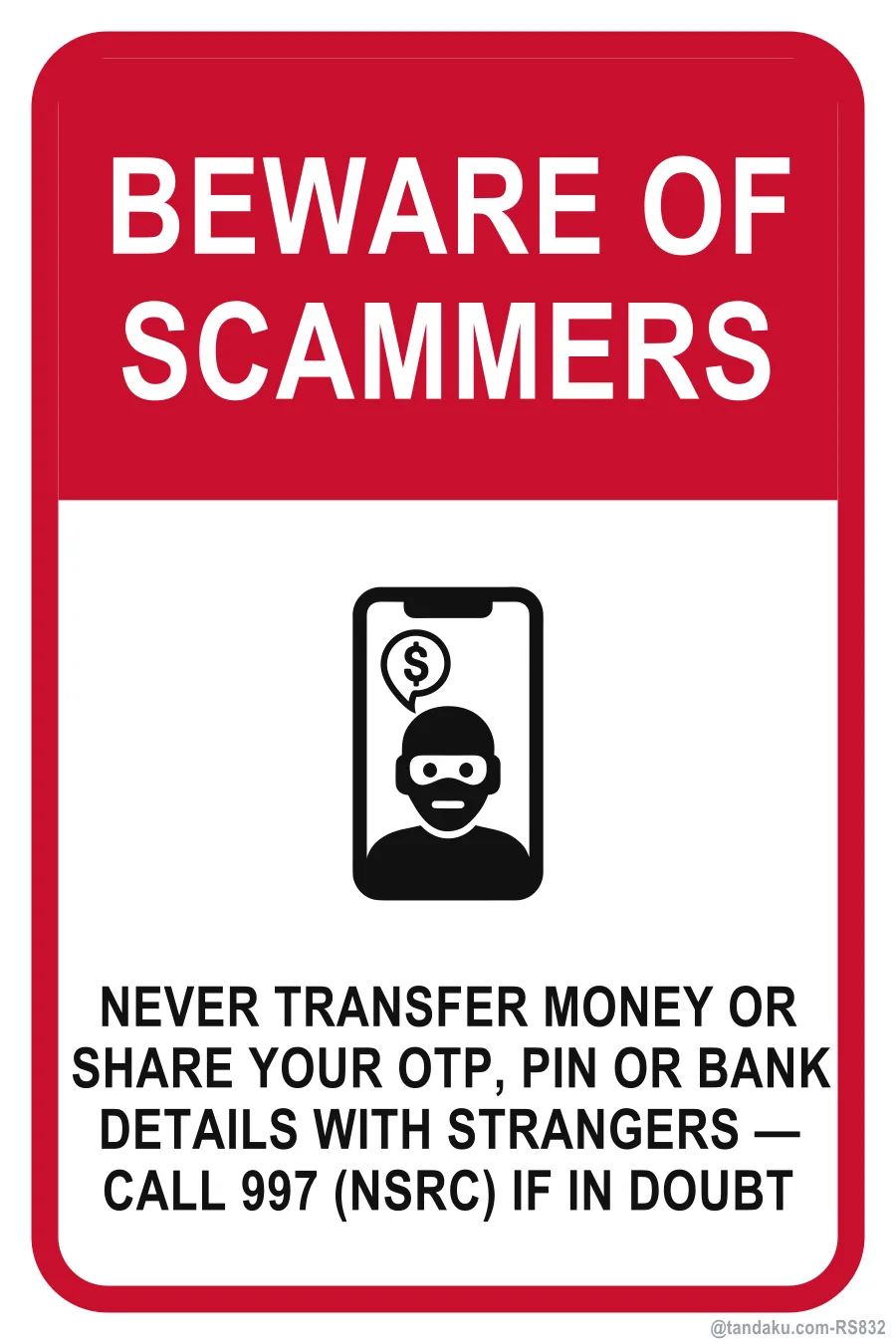 BEWARE OF SCAMMERS — English