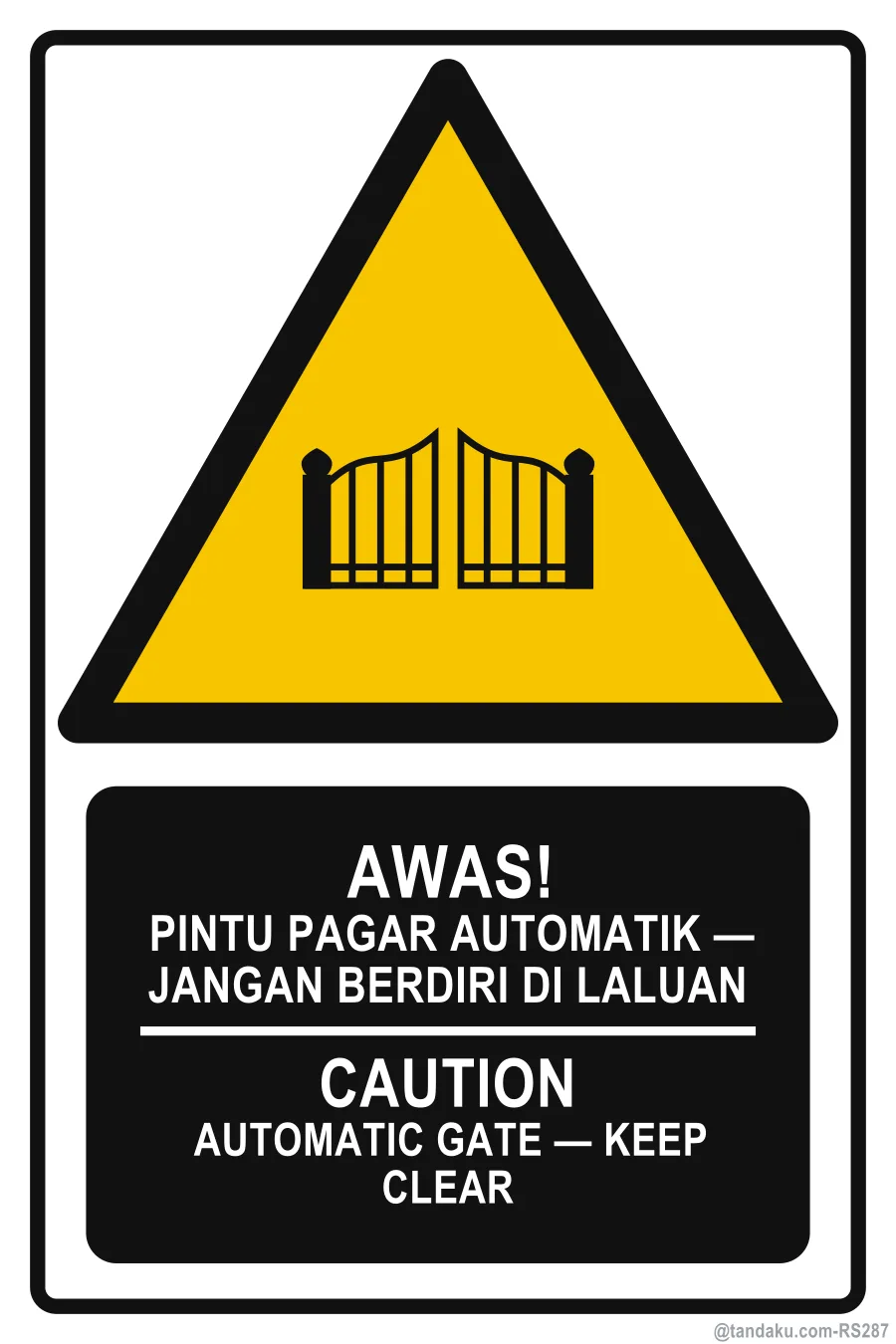 Caution Automatic Gate