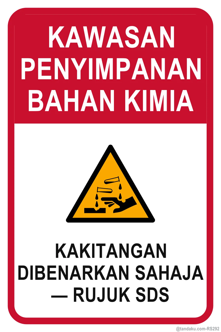 CHEMICAL STORAGE AREA — Bahasa Malaysia