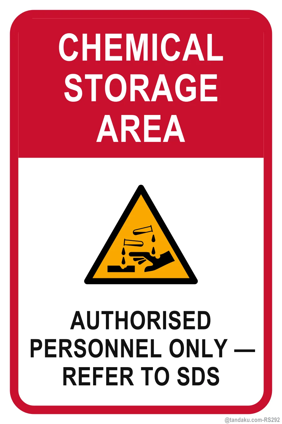 CHEMICAL STORAGE AREA — English