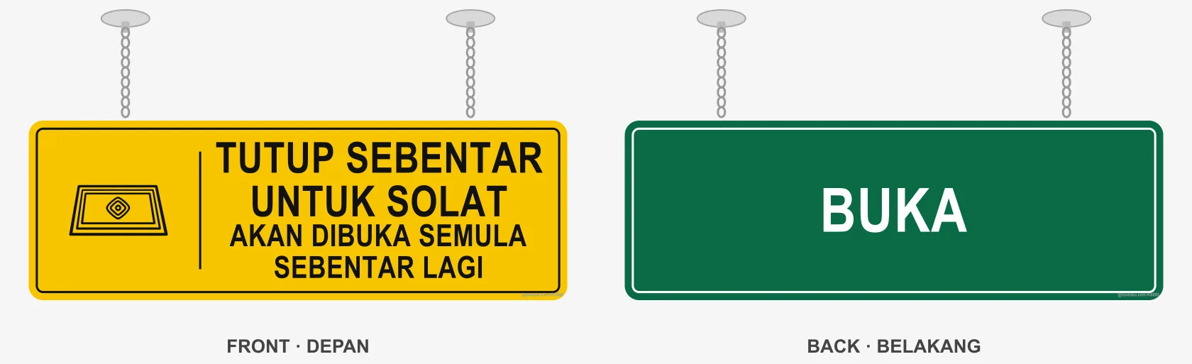 CLOSED FOR PRAYER — Bahasa Malaysia