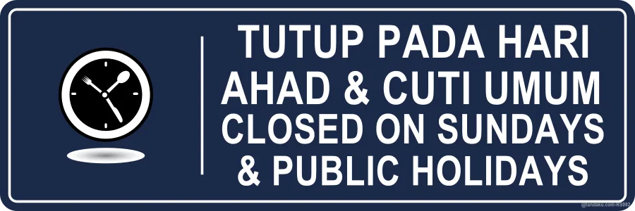 Closed Sundays Public Holidays Sign