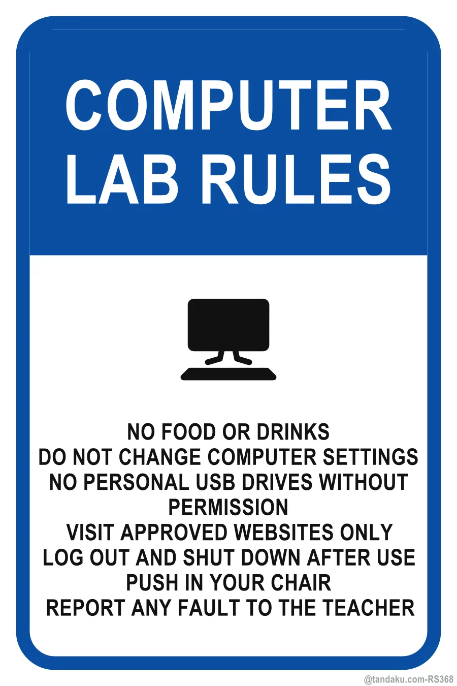 COMPUTER LAB RULES — English