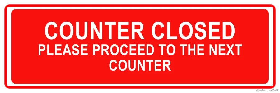 COUNTER CLOSED — English