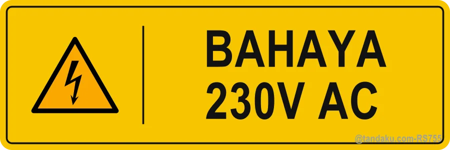 DANGER 230V AC — Bahasa Malaysia