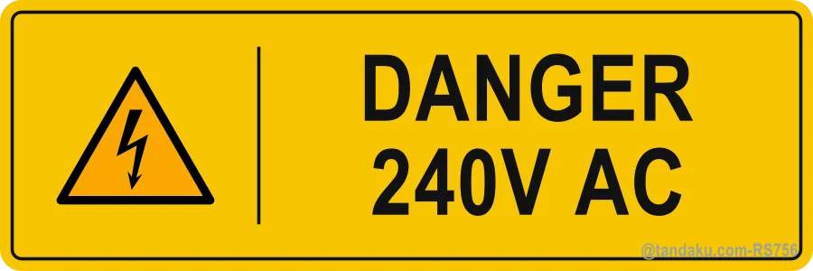 DANGER 240V AC — English