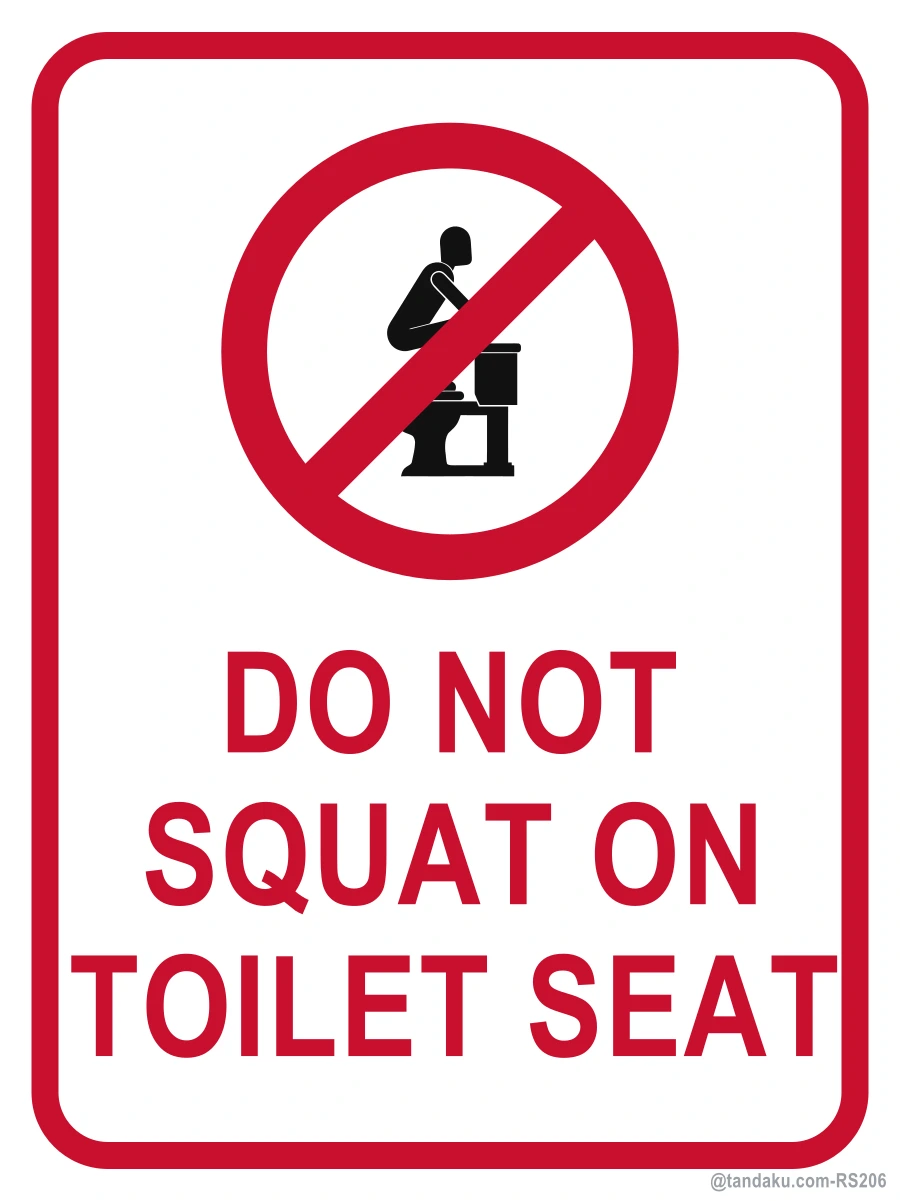 Do Not Squat On Toilet Seat — English