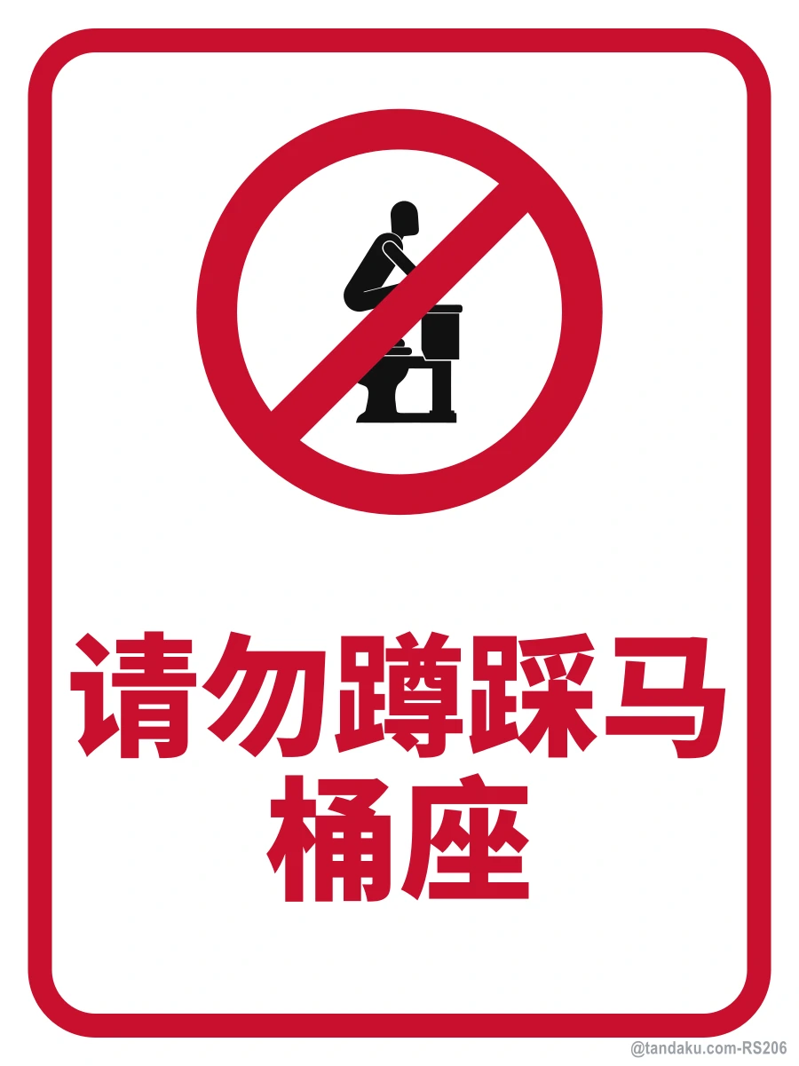 Do Not Squat On Toilet Seat — 中文