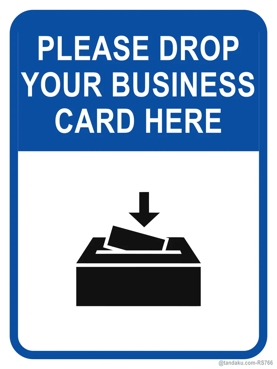 PLEASE DROP YOUR BUSINESS CARD HERE — English
