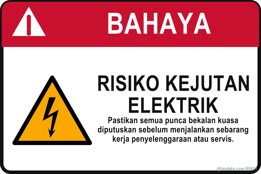 Electric Shock Label — Bahasa Malaysia