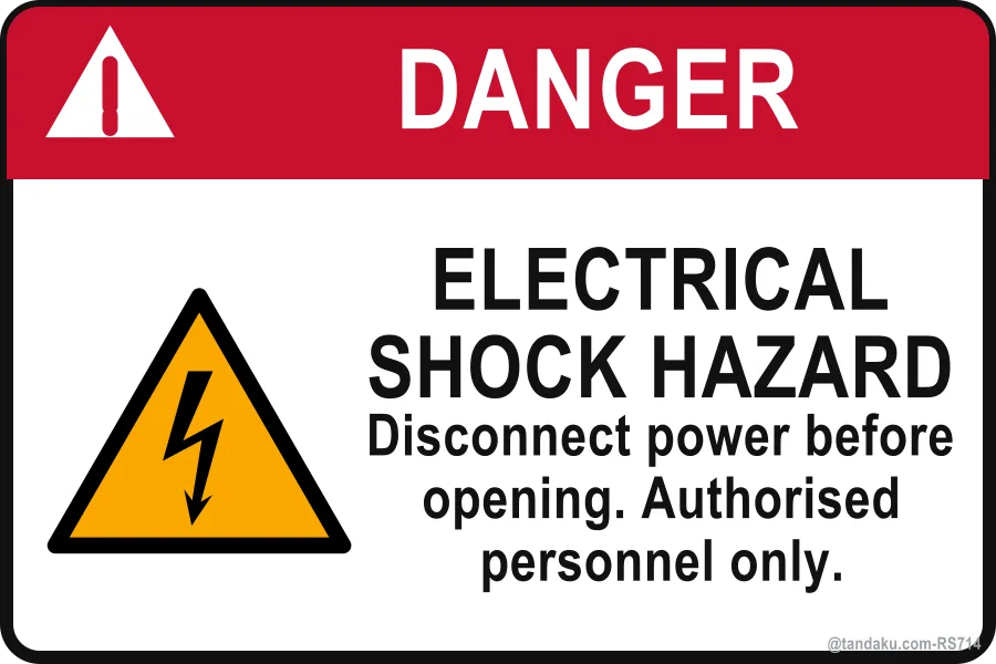 ELECTRICAL SHOCK HAZARD — English