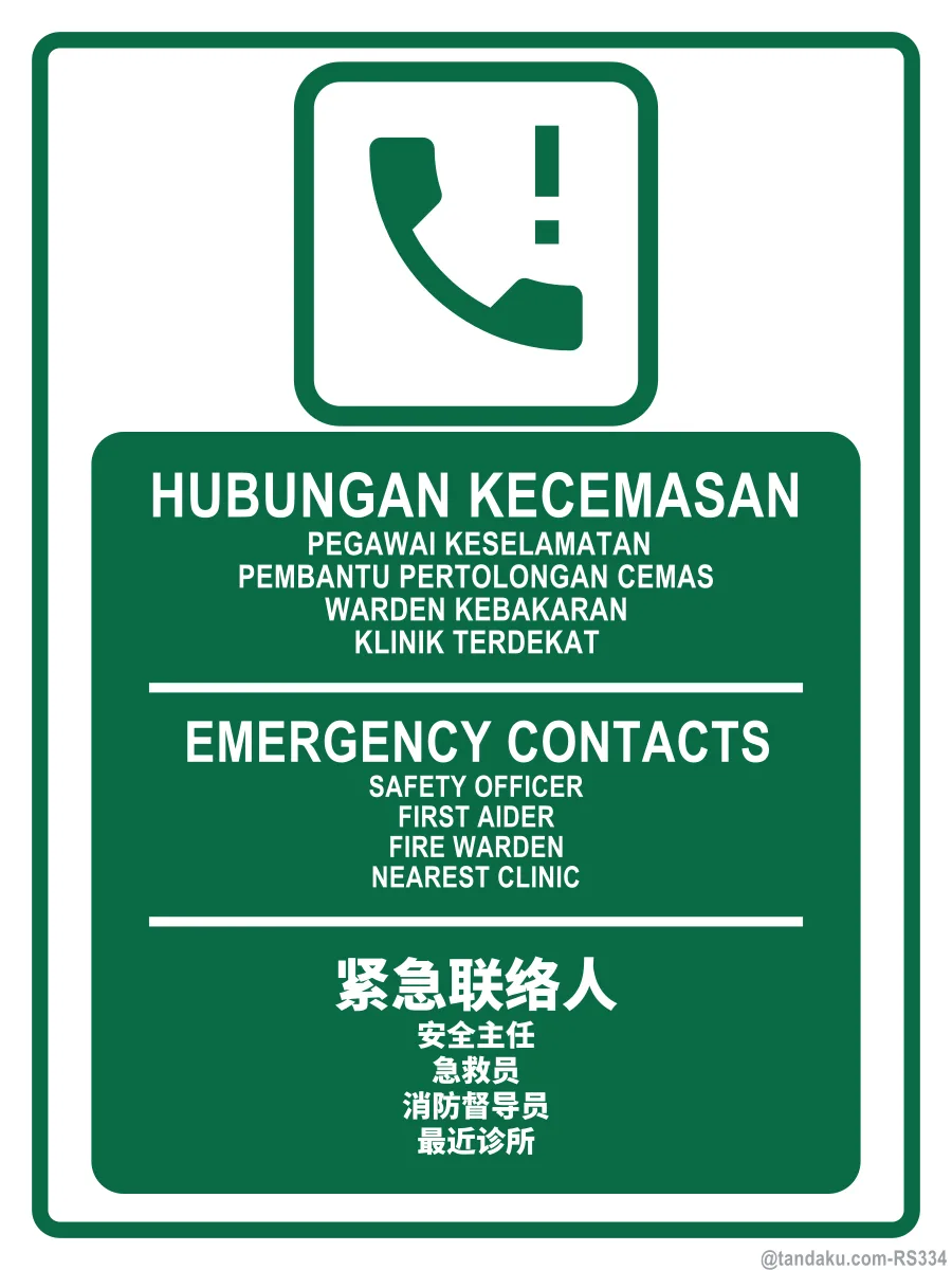 EMERGENCY CONTACTS — BM + EN + 中文