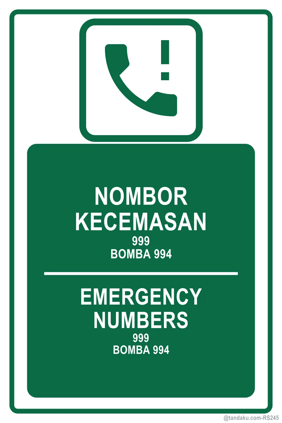 EMERGENCY NUMBERS — BM + EN
