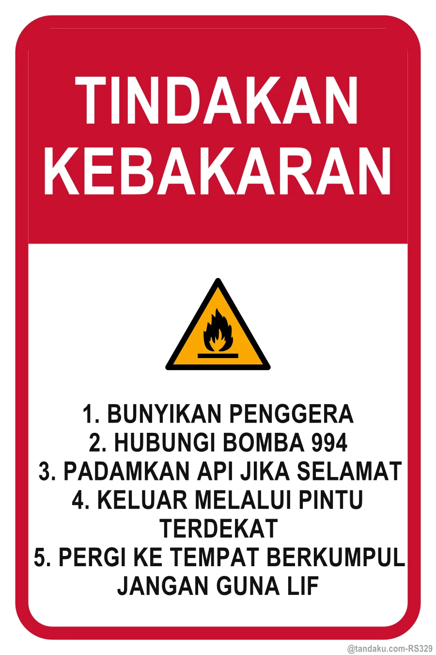 FIRE ACTION — Bahasa Malaysia