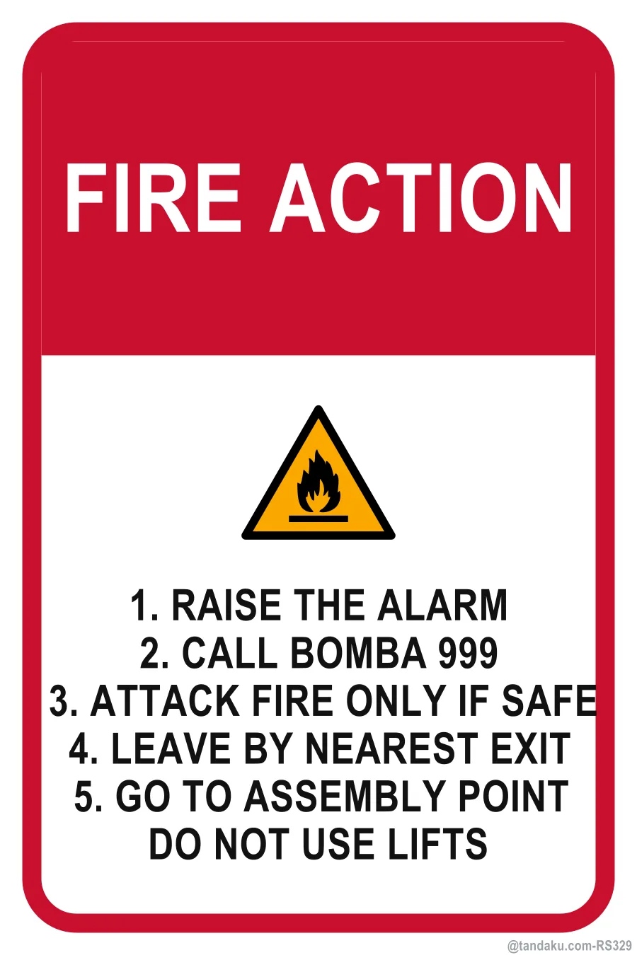 Fire Action Notice — English