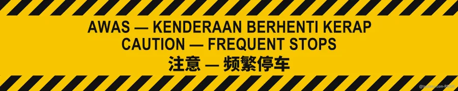 CAUTION — FREQUENT STOPS — BM + EN + 中文