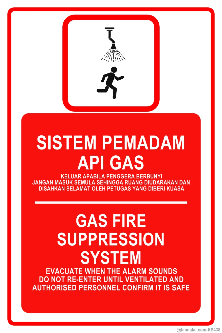 Gas Fire Suppression Warning