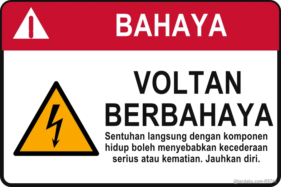 HAZARDOUS VOLTAGE — Bahasa Malaysia