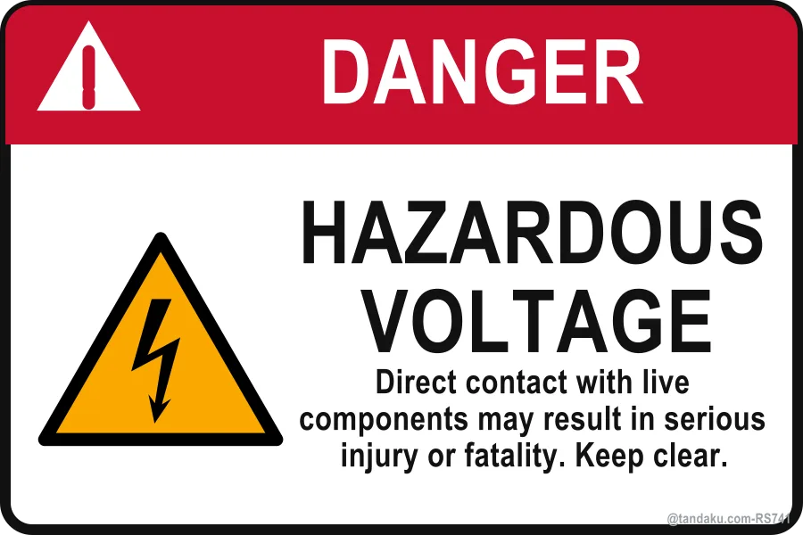 HAZARDOUS VOLTAGE — English