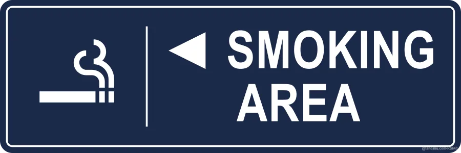Hotel Smoking Area Arrow Left — English