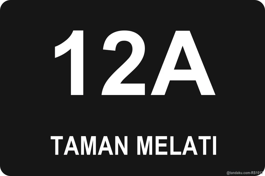 HOUSE NUMBER PLATE — MODERN BLACK — Bahasa Malaysia