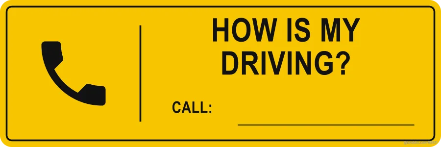 HOW IS MY DRIVING? — English