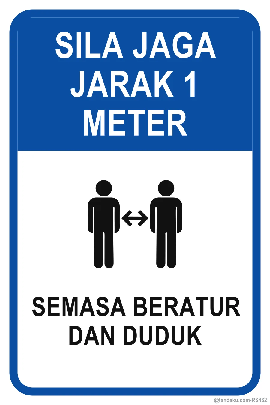 PLEASE KEEP A DISTANCE OF 1 METRE — Bahasa Malaysia