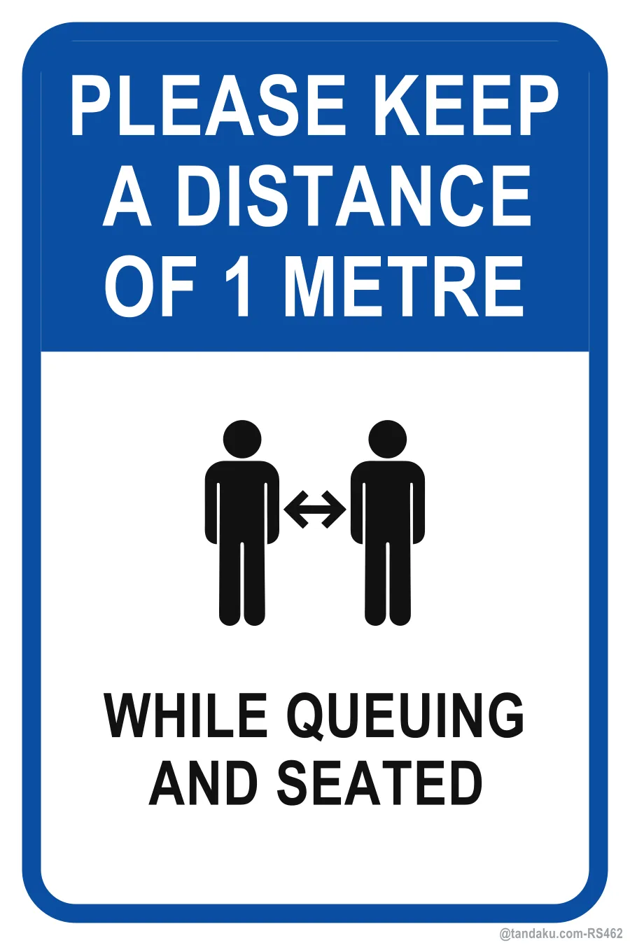 PLEASE KEEP A DISTANCE OF 1 METRE — English