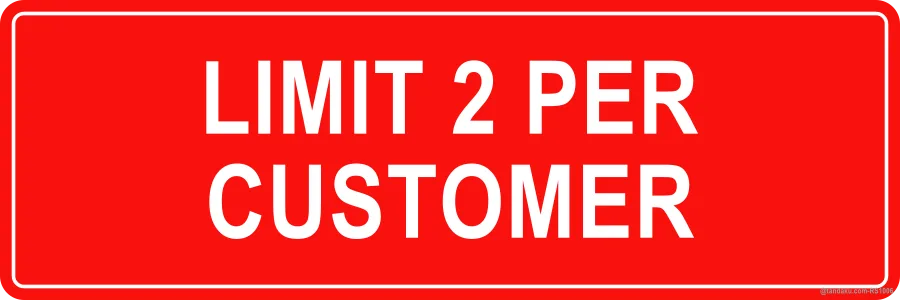 LIMIT 2 PER CUSTOMER — English
