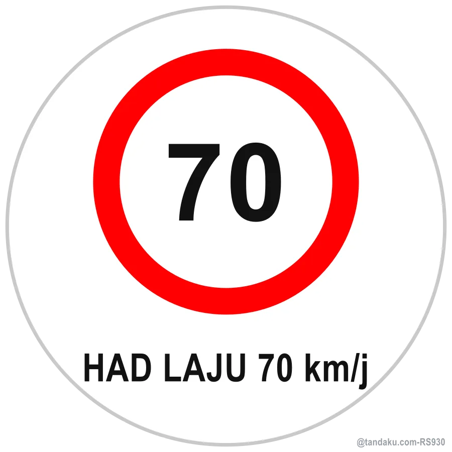 SPEED LIMITED TO 70 km/h — Bahasa Malaysia