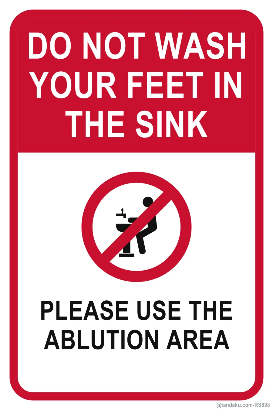 DO NOT WASH YOUR FEET IN THE SINK — English
