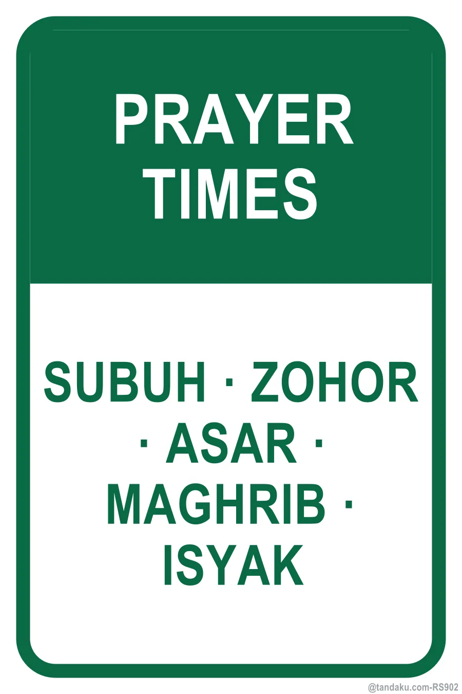 PRAYER TIMES — English