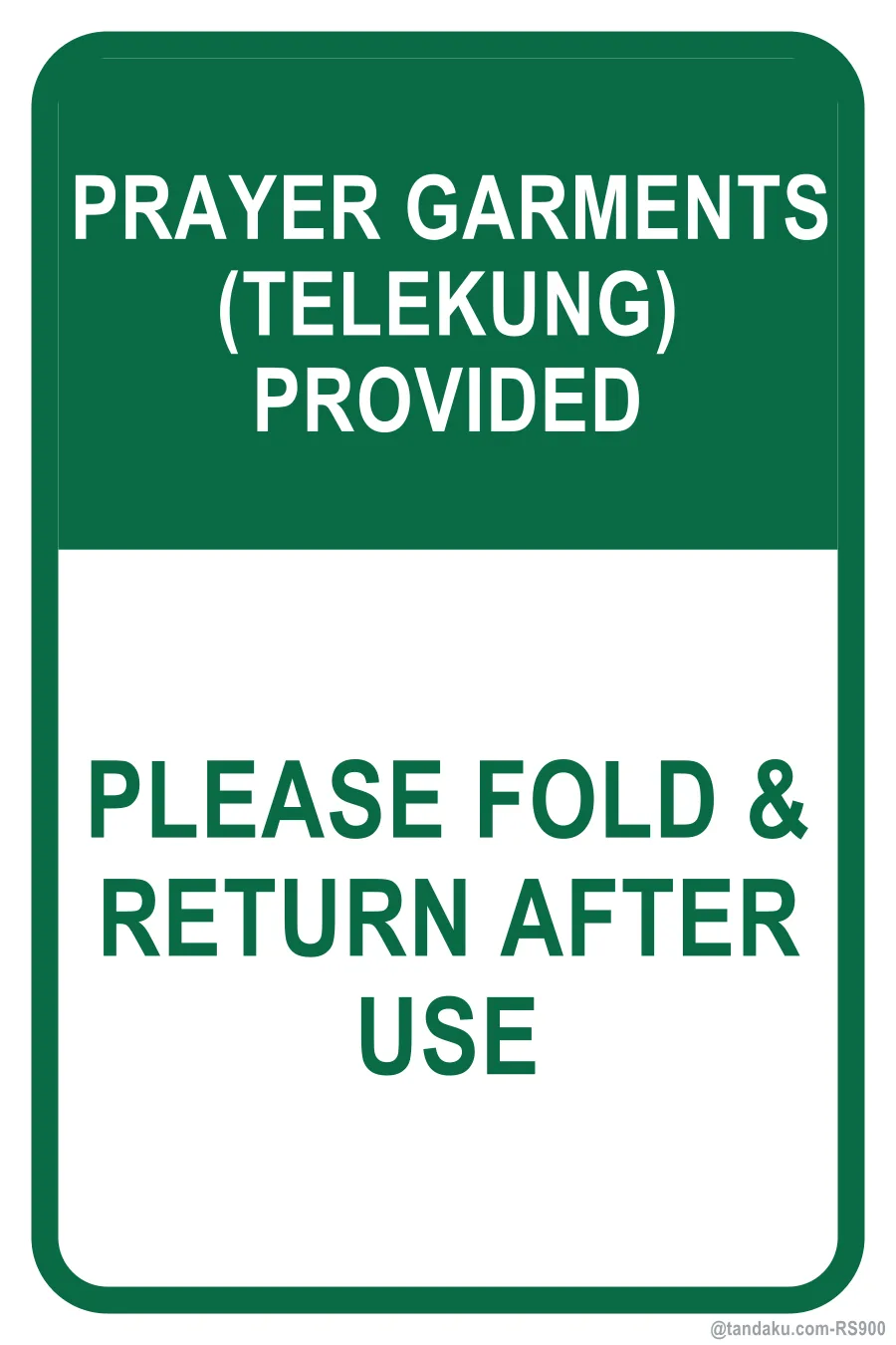 Masjid Telekung Provided — English