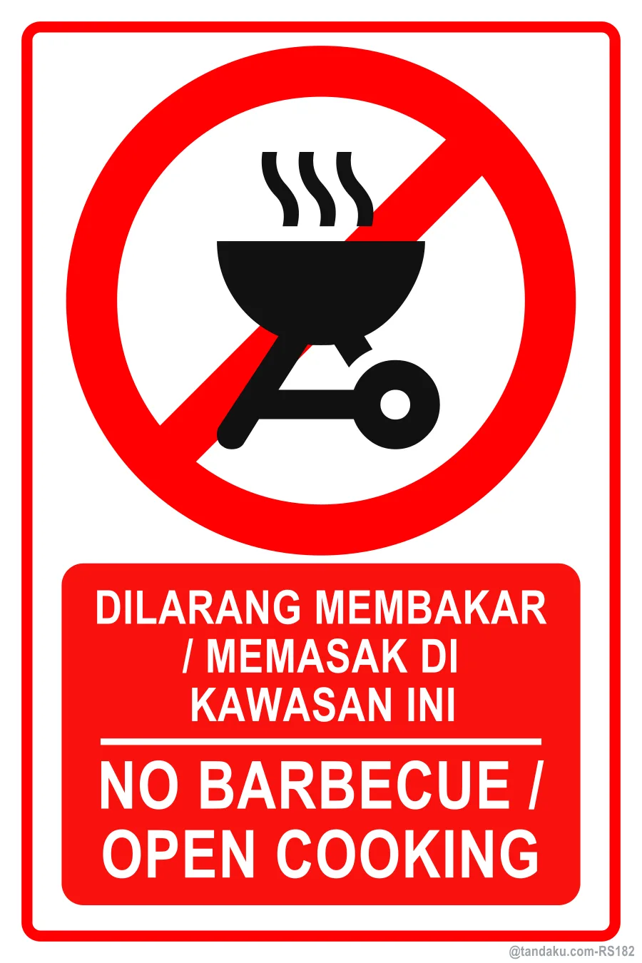 NO BARBECUE / OPEN COOKING — BM + EN