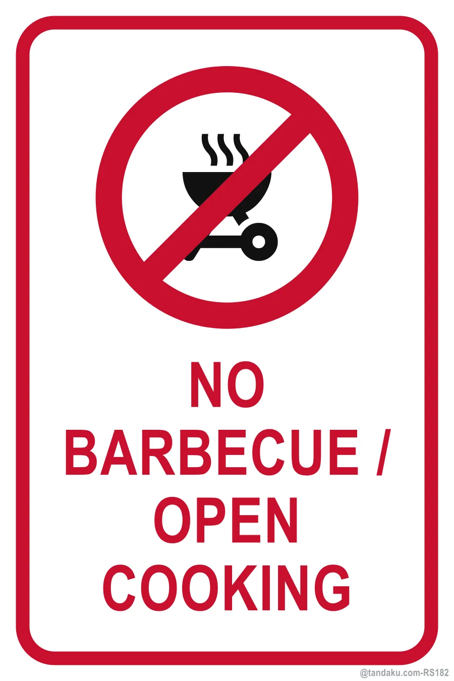 NO BARBECUE / OPEN COOKING — English
