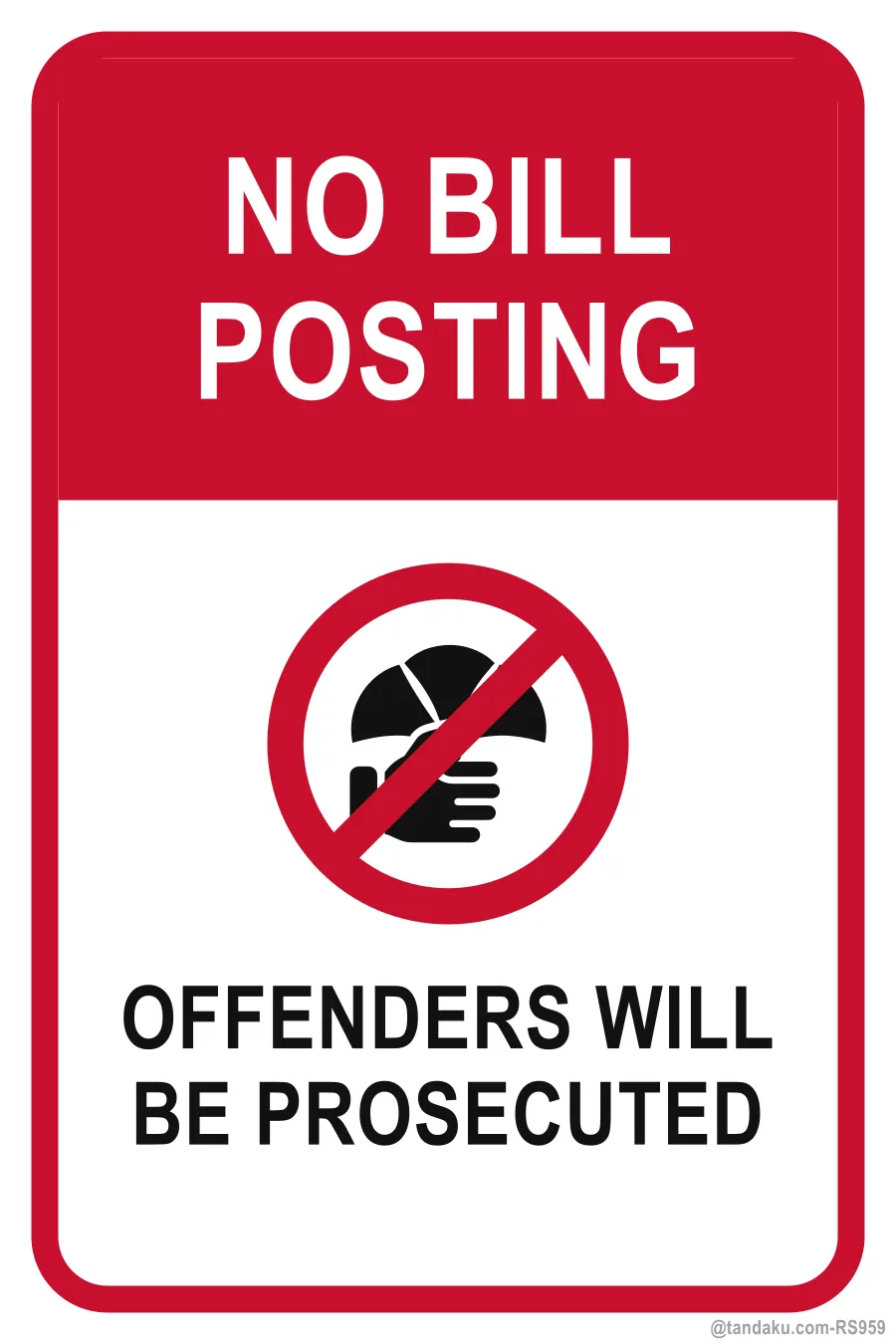 NO BILL POSTING — English