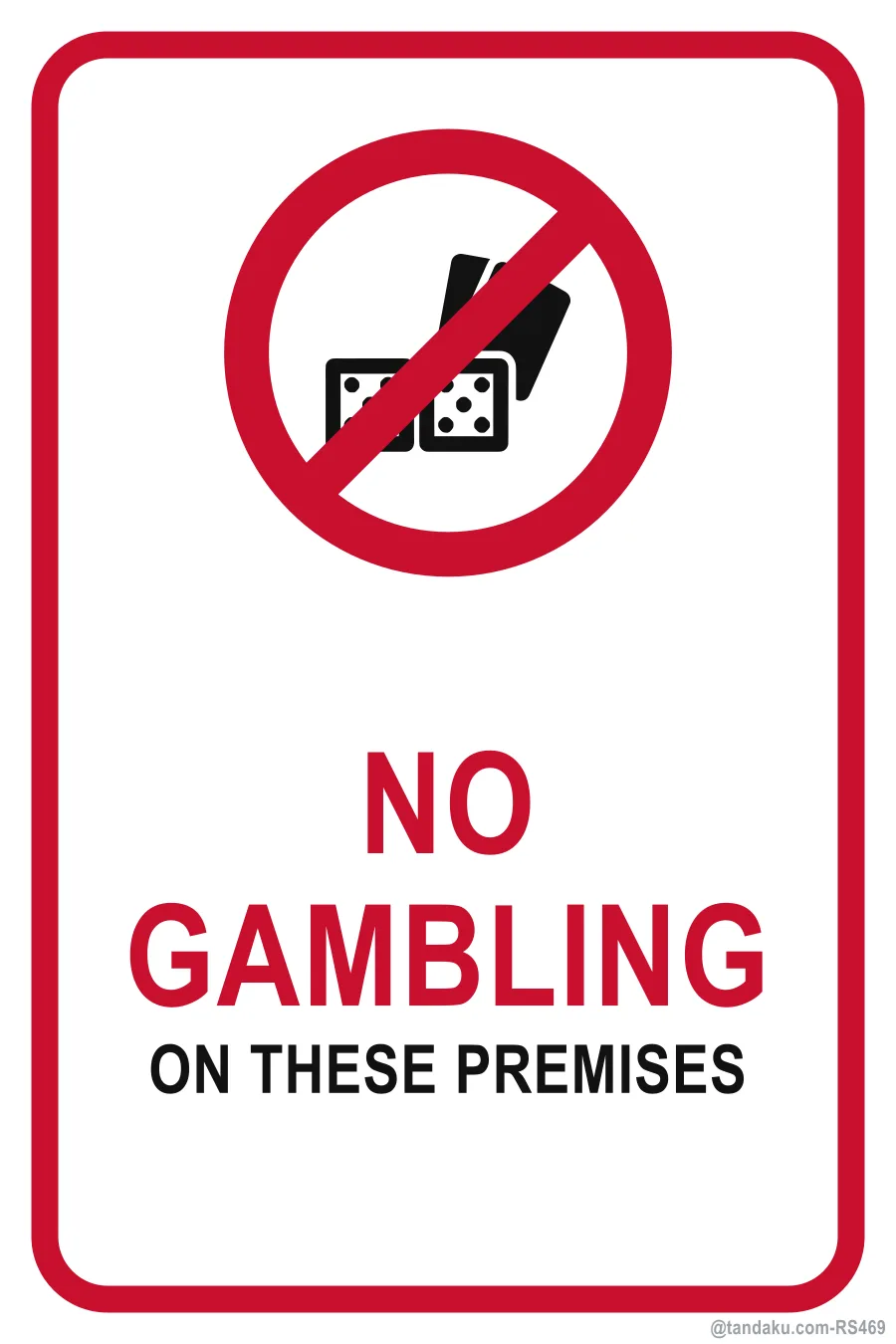 NO GAMBLING — English