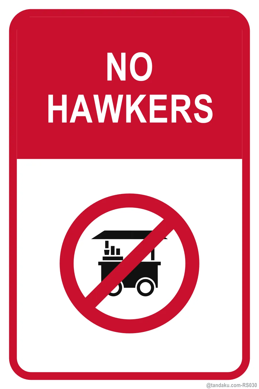 NO HAWKERS — English