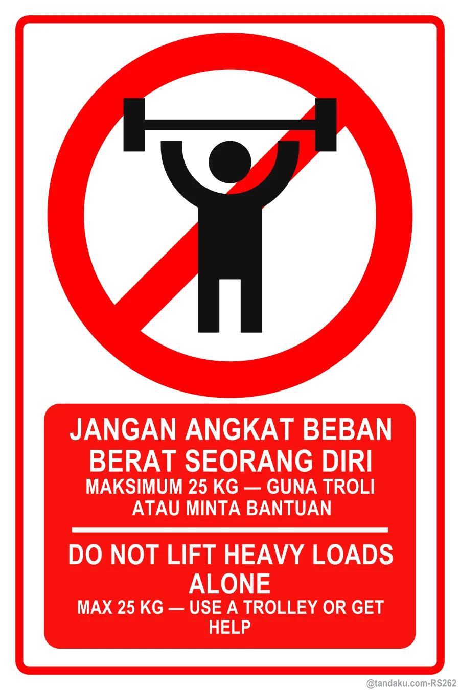 DO NOT LIFT HEAVY LOADS ALONE — BM + EN