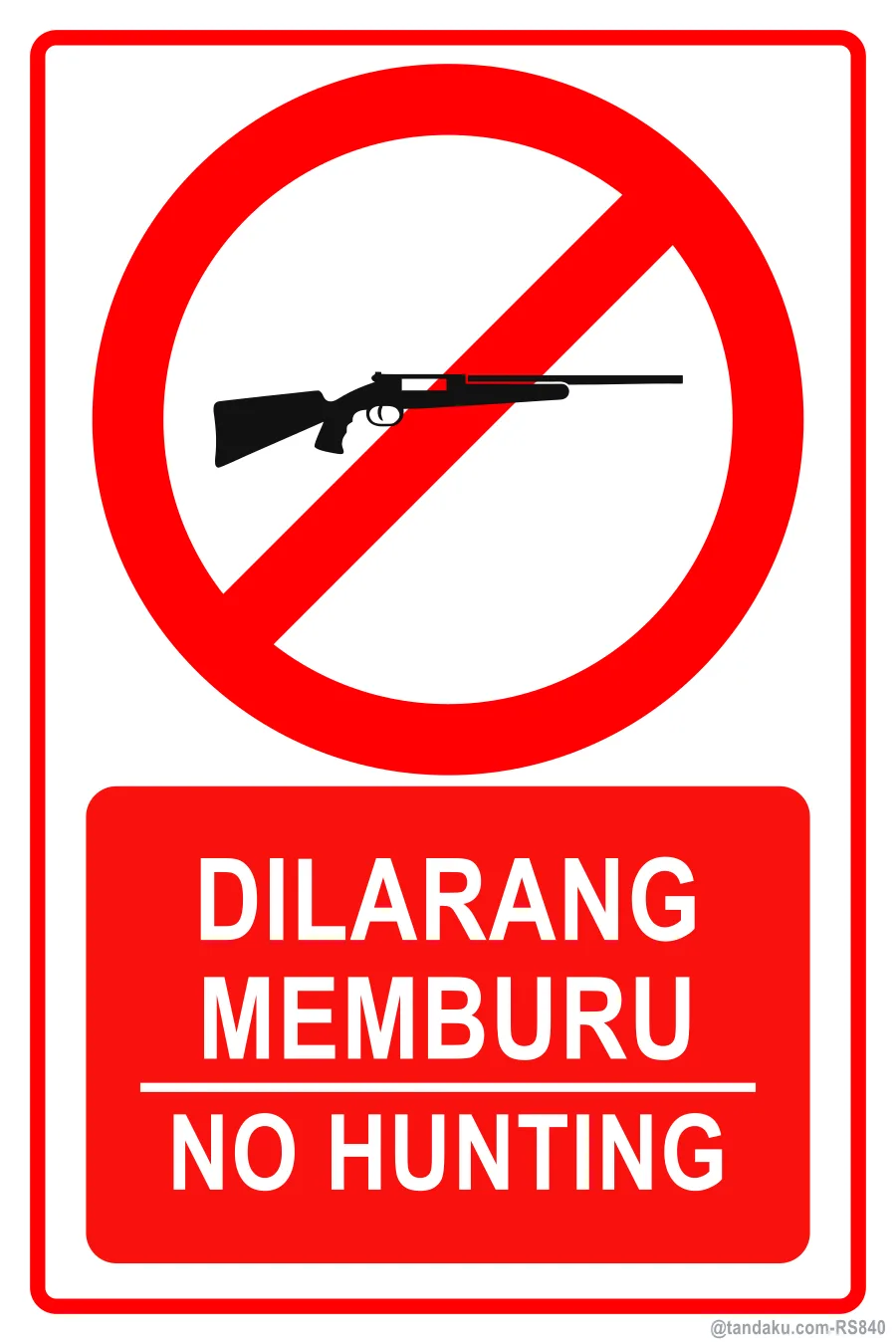NO HUNTING — BM + EN